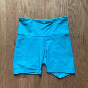 Old Navy high waisted biker short with pockets aqua teal size medium